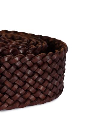 16Ply dark brown leather belt DRAGON DIFFUSION | 6050DGS6MATBRUCIATO
